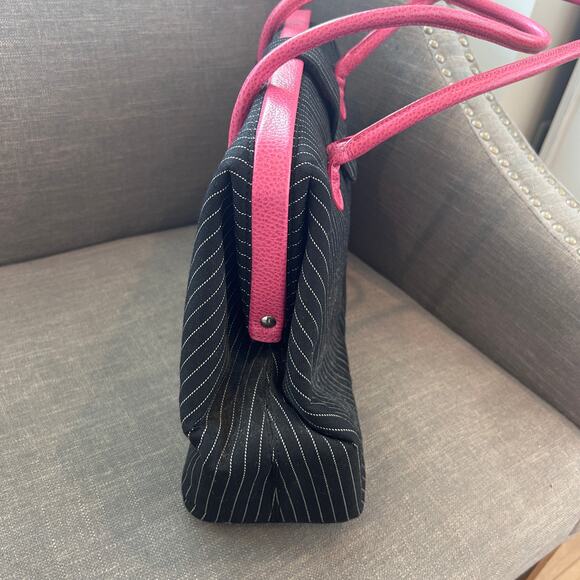 World According to Jess Black, White and Pink Large Top Handle Shoulder Bag - Picture 6 of 7